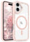 LCHULLE Magnetic Case for iPhone 16 Plus,[Compatible with MagSafe] Clear Cute Glitter Bling Diamond Phone Case,Women Girls Sparkly Camera Lens Protector Cover for iPhone 16 Plus 6.7,Pink