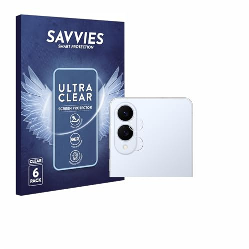 Savvies Schutzfolie für Samsung Galaxy S25 Edge | (NUR Kameraschutz) 6 Stück Transparenter Displayschutz Made in Germany Ultra-Klar Displayschutz-Folie