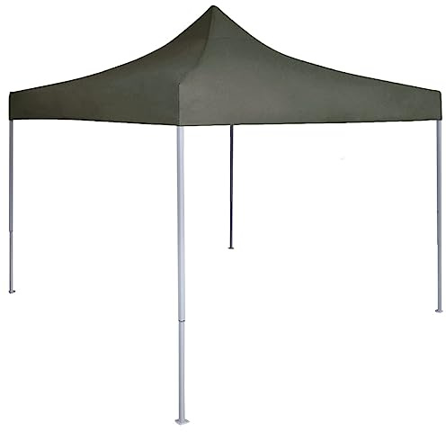 HETFTJN Faltbarer Partyzelt 2x2 m Anthrazit aus pulverbeschichtetem Stahl & 600D Oxford PVC robust wasserdicht UV-beständig stabil für Garten Events Camping Grill Outdoor