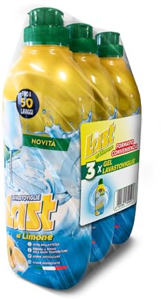 Last al Limone, Gel Lavastoviglie, Formula Total Clean360 Sgrassa a Fondo già a Basse Temperature, Extra Brillantezza, Azione Igienizzante e Anticalcare - Fino a 150 Lavaggi - 3 confezioni da 650 ml