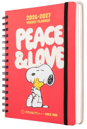 Grupo Erik Peanuts Snoopy Hausaufgabenheft 2026 2027 Kalender Schulplaner | A5 Schulkalender Schülerkalender Studienplaner Wochenplaner - Terminplaner 2026 2027 A5 - Merch Geschenke zur Einschulung