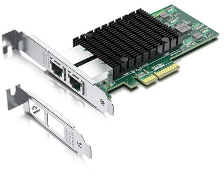 10Gtek pour Intel X550-T2 10Gb PCI-E NIC Carte Réseau, Dual Copper RJ45 Port, with Intel X550-AT2 Controller, PCI Express Ethernet LAN Adapter Support Windows Server/Linux/ESX