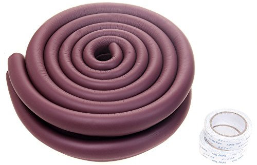 TUKA 4 Mètre Anti Choc Protecteurs, U-Forme Rouleau en Mousse Protections Bords de Table en Verre, Sécurité épreuvage pour Bébé et Enfants, Suave Protections de rebords 2x2M, Marron, TKD7003 Brown