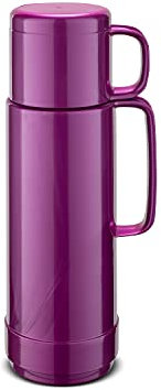 ROTPUNKT Isolierflasche 0,75 L mit integriertem Becher - Hochwertige Isolierkanne Made in Germany I Bis zu 24 h heiß & 36 h kalt (Andreas 80, Shiny Grape)