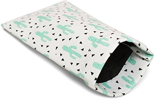 styleBREAKER Etui für Sonnenbrillen mit Kaktus Print und Putztuch, Brillenetui mit Schnappverschluss, Damen 09020075, Farbe:Weiß-Mint