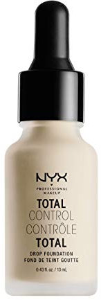 NYX Professional Makeup Total Control Drop Foundation, Präzise Dosierung, Aufbaubare Deckkraft, Langanhaltend, Vegane Formel, Mattes Finish, Farbton: Alabaster
