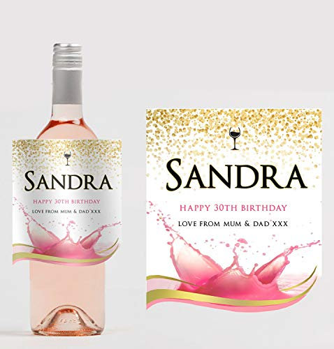 forefrontdesigns Personalised Wine Bottle Label – Custom Wine Labels & Stickers for Bottles – Perfect for Weddings, Birthdays, Anniversaries & Special Events
