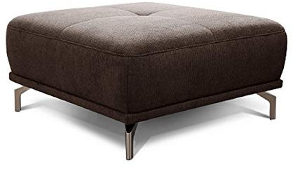CAVADORE XXL-Hocker Carly / Fußbank fürs Wohnzimmer / Polsterhocker passend zum Ecksofa Carly, 91 x 45 x 91, Webstoff braun