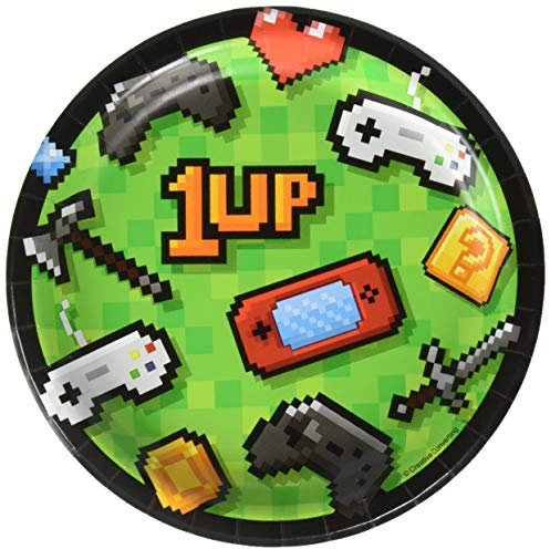 Creative Converting Video Game Party Plate, 7, Multicolor
