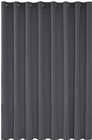Deconovo Verdunkelungsgardinen Blickdicht Ösen Schlafzimmer Tür Vorhang Dicke Thermovorhang Kälteschutz Thermogardine Hitzeschutz, 214x254 cm(HöhexBreite), Dunkelgrau, 1 Stück