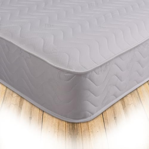 Starlight Beds Tempo Double Mattress, White, 4ft6 x 6ft3 | Coil Spring, Memory Foam Layer, 8 Inch Deep, Soft Comfort, Rolled & Boxed, UK Manufacturer, 135x190x20cm