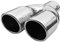 Doppel Endrohr Auspuff Blende Auspuffrohr Edelstahl Chrom Auspuffendrohr Universell Schalldampf Endstück Endrohrblende Sportauspuff Optik Tuning