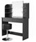 Vicco Schminktisch Charlotte, Schwarz, 108 cm mit LED Beleuchtung und Hocker