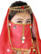 Seide Bauchtanz sexy Gesichtsschleier Maske Kostüm rot Frauen Mädchen arabische türkische Outfits mit Goldschmuck Krawatte (Rot, Einheitsgröße)