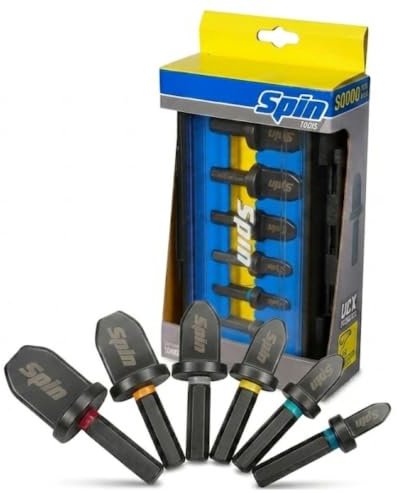 SPIN S6000 6-Piece Drill Bit Swaging Set, 1/4” 3/8” 1/2” 5/8” 3/4”, & 7/8”