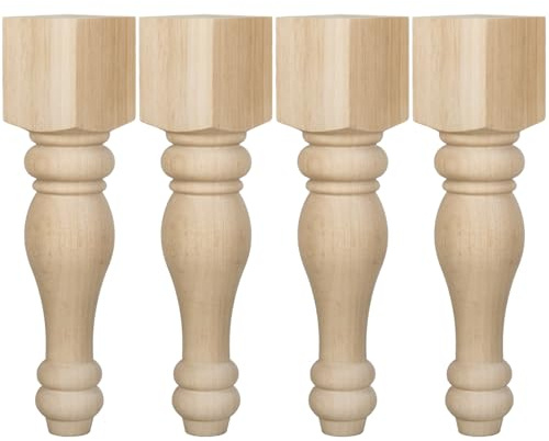 La Vane 40cm Unbehandelte Massivholz Tischbeine für Bank & Stuhl, 4er Set | Ø9cm-Rustikal Stämmig Stabil, Selbst Schleifen & Lackieren, ohne Hardware für Profi-Schreiner, DIY Sitzmöbel & Kaffeetische