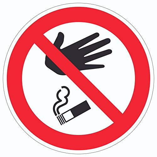 Bitte keine Kippen auf den Boden werfen Aufkleber Kreis Ø75mm