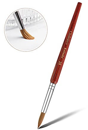 Acryl Pinsel für Nägel #18 Sable Kolinsky Nagelpinsel für Acrylnägel Zobelhaar Acrylpinsel für Nagelkunst Nagellack-Pinsel aus Holz Gelpinsel Maniküre Werkzeuge