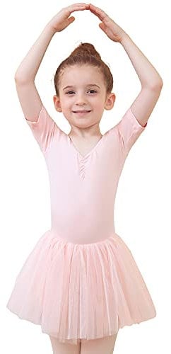 Tancefair Ballettbekleidung Ballettkleid Mädchen Baumwolle Balletttrikot Ballettanzug Tanzkleid Tanzbody mit Rock Tütü
