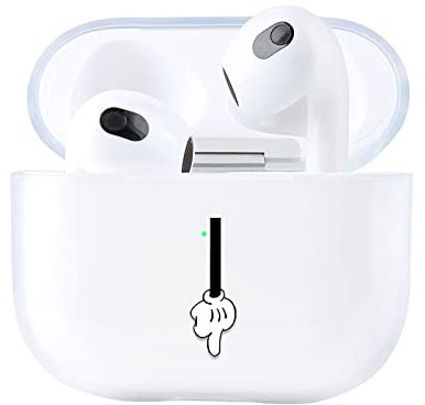 AKABEILA Hülle Kompatibel mit Apple AirPods 3 Hülle Case Silikon Transparent Durchsichtig AirPods 3rd Generation 2021 Schutzhülle Frontseite LED Sichtbar