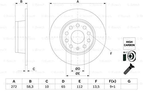 Bosch BD2768 Bremsscheiben - ECE-R90 Zertifizierung - zwei Bremsscheiben pro Set