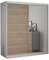 Fabryka Mebli Idźczak Kleiderschrank mit Spiegel - Schwebetürenschrank, Schlafzimmerschrank - Sonoma, Weiß Schrank für Schlafzimmer, Ankleidezimmer - 61 x 183 x 218 cm - Garderobenschrank