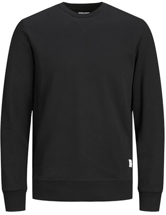 Herren Jack & Jones Basic Sweater Plus Size Langarm Sweatshirt Pullover Übergröße Jumper JJEBASIC, Farben:Schwarz, Größe Pullover:7XL