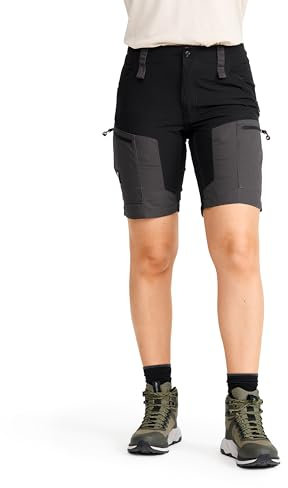 RevolutionRace RVRC GP Shorts für Damen, strapazierfähige und belüftete Wandershorts für alle Outdoor-Aktivitäten, Jet Black, L