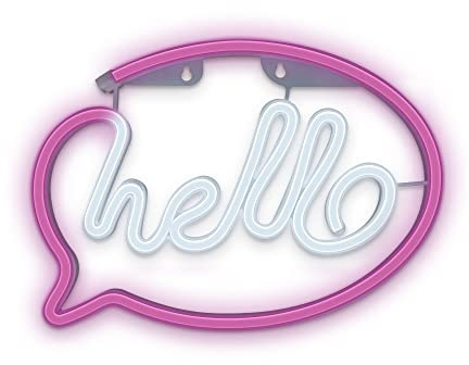Hello Pink/Weiß LED, Forever Light Neonlicht, LED Leuchtreklamen für Schlafzimmer, Kinderzimmer, Neonschild für Wand, Neon Gaming, Anime, Party Zubehör, angetrieben von Batterie oder USB