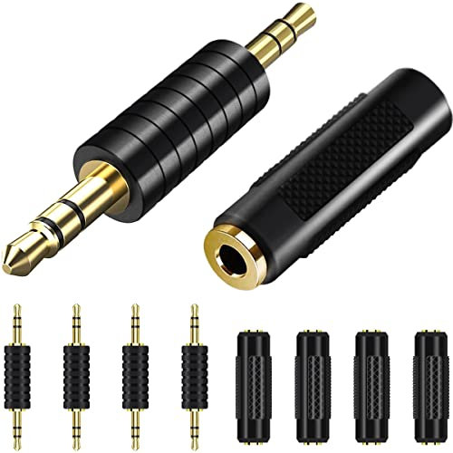 Xiatiaosann Stereo Audio 3,5mm Klinke Stecker Kupplung AUX Adapter, 5 Stück 3,5mm Klinke auf 3,5mm Klinke, 5 Stück 3,5mm Stecker zu 3,5mm Stecker, für Lautsprecher, Stereokabel, Kopfhörer