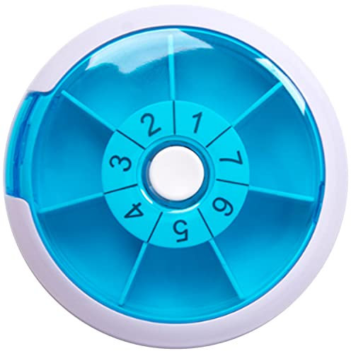 ViViKaya Tablettenbox 7 Tage Rund, Pillendose Klein Medikamentenbox Tabletten Wochenbox Pillenbox Tablettendose für Unterwegs Rund