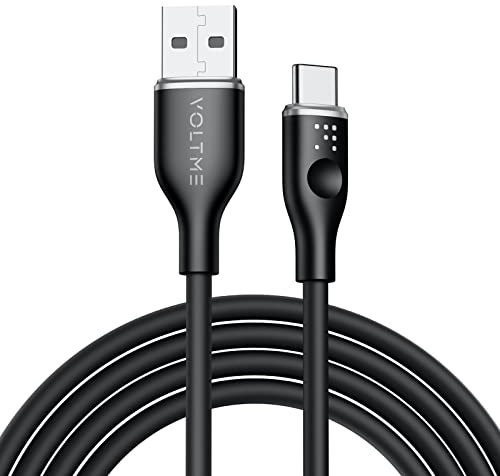 VOLTME Câble USB vers USB-C 2.0 1,80m Noir, Câble Charge Rapide Chargeur PD 3A Samsung ultra Doux et Flexible, charger téléphone à la maison ou bureau pour MacBook/iPad/Galaxy/Pixel/Switch/Huawei