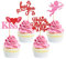Blumomon 24 Stück Glitzer Happy Valentine's Day Cupcake Topper Love Heart Amor Kuchen Dekorationen für süße Liebe Hochzeit Verlobung Valentinstag Brautdusche Party Kuchen Dekors Rot Rosa