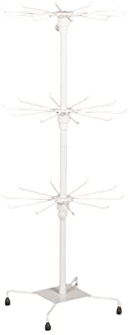 BestAlice Schmuckregal, 3 Etagen, drehbarer Schmuckhalter, Halskettenhalter, modischer Schmuckständer, verstellbarer Schmuckhalter aus Metall