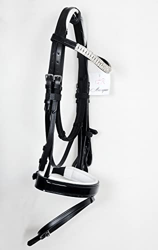 Aces Equine Dressur Bling Horse Show Zaumzeug mit Strasssteinen, Schwarz