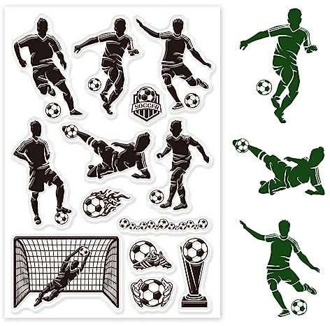 craspire Fußball-Sportplatz, Durchsichtige Gummistempel, Wiederverwendbar, Transparente Silikon-Siegel Für Kartengestaltung, Freunde, Grußworte, DIY, Scrapbooking, Journaling, Fotoalbum, Dekoration