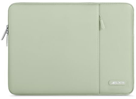 MOSISO Laptop Case 16 inch, 15-15.6 inch Laptop Sleeve Compatible with MacBook Pro 16 M4 M3 M2 M1, HP Acer Dell Lenovo ASUS Notebook, Polyester Vertical Computer Sleeve Bag with Pocket, Sage Green