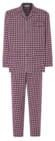 El Búho Nocturno Pyjama Homme Hiver Polaire Chaud Noël - Flanelle Coton 100% / Velours - Ensemble Deux Pièces Combinaison Pantalon Top Manches Longues Grande Taille - 100% Coton, Rouge 2814, XL