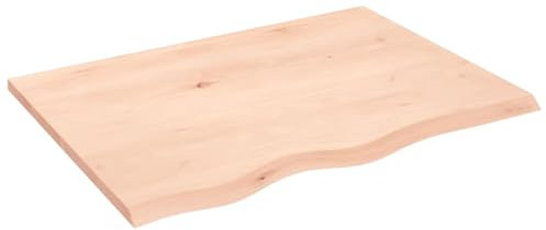 vidaXL Tischplatte, Schreibtischplatte mit Naturkante, Holztischplatte für Esstische Couchtische, Esstischplatte Couchtischplatte DIY Platte, Massivholz Eiche Unbehandelt