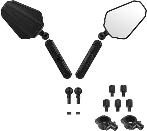 Motorrad Spiegel, Esplotori Motorrad Abenteuer Rückspiegel Upgrade justierbar mit 7/8 Griff Bar Mount und 8/10MM Schrauben kompatibel mit Straße Dirt Bike Scooter Moped ATV