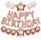 ENKU Rose Gold Happy Birthday Balloons Happy Birthday Banner For Girls Party Decorations For Women Rose Gold Balloons Party 18th 30th Birthday Decorations For Women