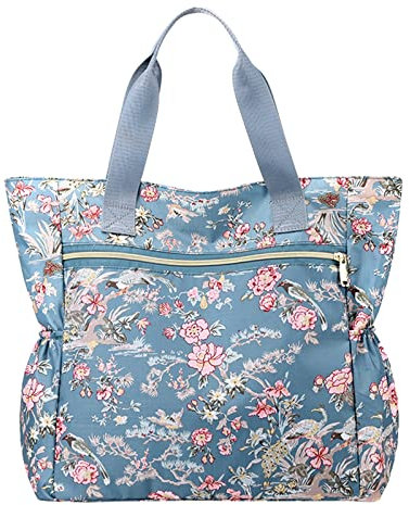 IQYU Große Taschen Damen Tragetasche für Damen, große, leichte Nylon-Schulterhandtaschen und Reise-Arbeitsgeldbörse Outdoor Weste Herren Taschen (E, One Size)