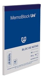 Unipapel - Pack 10 Blocs de Notas Pequeños, Tamaño a6, 80 Hojas Lisas, Papel 60g Microperferado, 14,8x10,5cm, Cotnratapa Resistente, Memoblock Uni