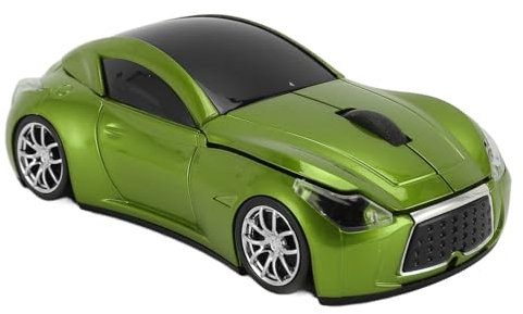 Bewinner Drahtlose Maus in Sportwagenform, Optische Sensormäuse 1600 DPI, 2,4GHz USB Empfängermaus für PC, 10, OS X (Green)