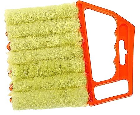 Jalousienreinigungsbürste mit Griff, Orange, für Lamellen und Lüftung