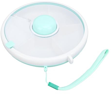 Ejoyous Snack Spinner, Runde Snackbox Kinder Snackteller mit Fächern Snack Box mit Deckel 360° drehbarer Snackbehälter Wiederverwendbar für Snacks Nüsse Süßigkeiten Obst