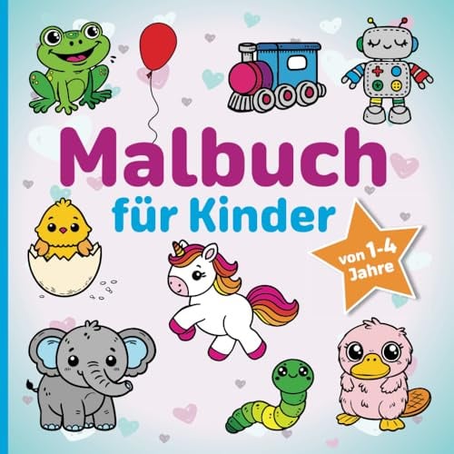 GUBBY GUPS® Malbuch für Kinder ab 1 Jahr - Kreativer Malspaß für die Kleinsten: Ausmalbuch für Kleinkinder mit lustigen Tieren, Fahrzeugen und ... und erstes Lernen (GUBBY GUPS® Malbücher)