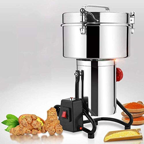 Electric Grain Grinder Mill 4500W for Cereals Rice Corn Coffee Wheat Dry Feed Flour Milling Machine with Funnel Powerful Kitchen Tool for Home Use