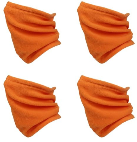 SMEHCF 4 Mehrzweck Halstuch Halswärmer Schal Gesichts-Halbmaske für Damen und Herren Skifahren Angeln Wandern Radfahren Motorradfahren Atmungsaktiv Waschbar Winddicht Orange