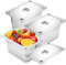 Lot de 3 Bac Inox Alimentaire avec Couvercle, Bac Gastro Inox Plat Maintien au Chaud Plats à Four, Récipients de Conservation au Chaud Plat four Avec Couvercle, pour Cuisine Restaurant